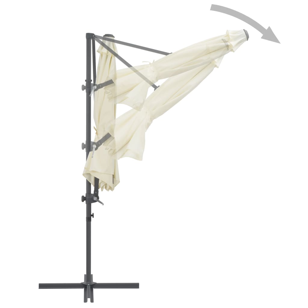 vidaXL Cantilever Umbrella with Steel Pole Sand 300 cm
