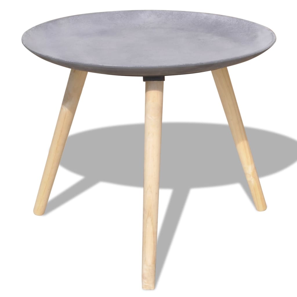 vidaXL Two Piece Side Table/Coffee Table Set 55 cm&44 cm Concrete Grey