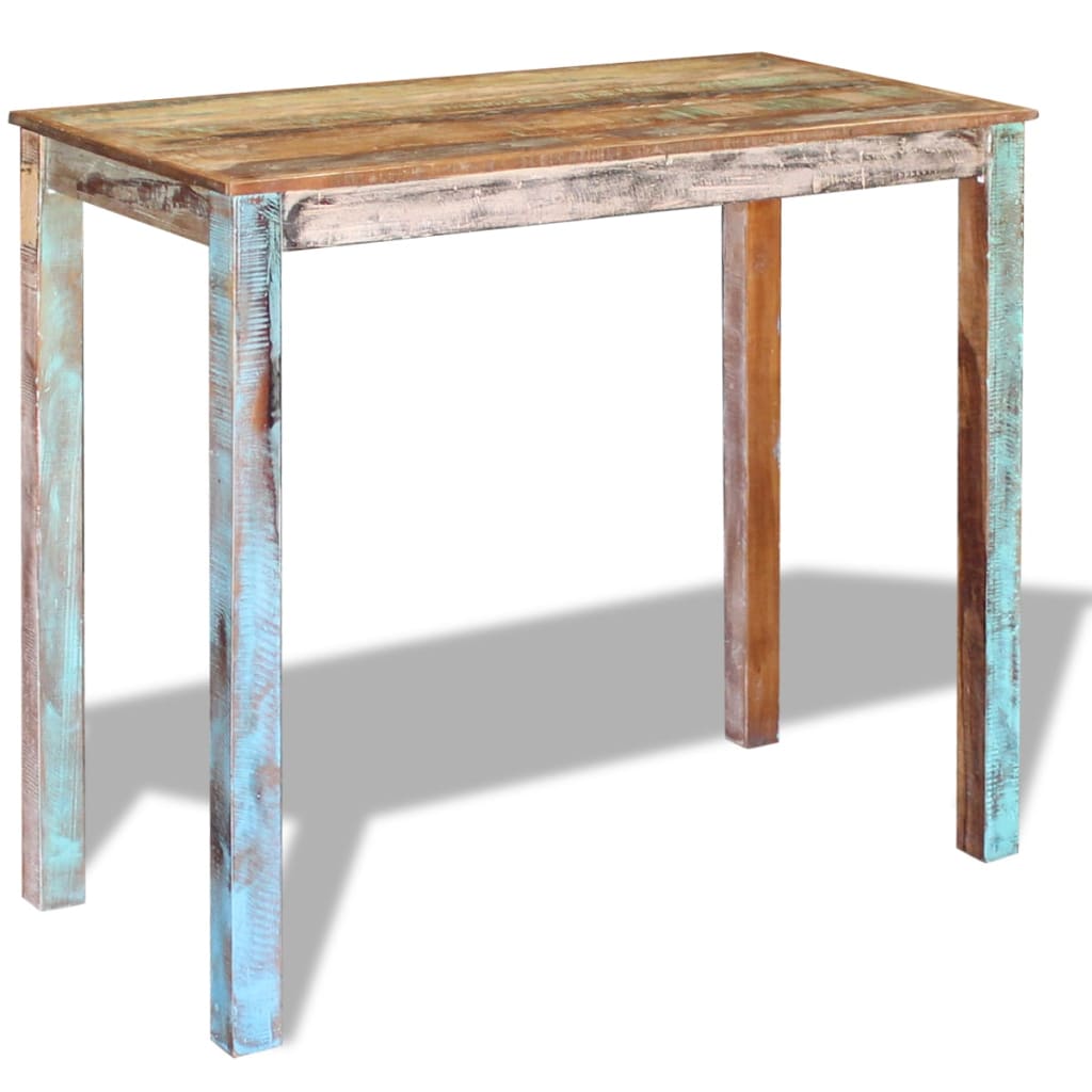 vidaXL Bar Table Solid Reclaimed Wood 115x60x107 cm