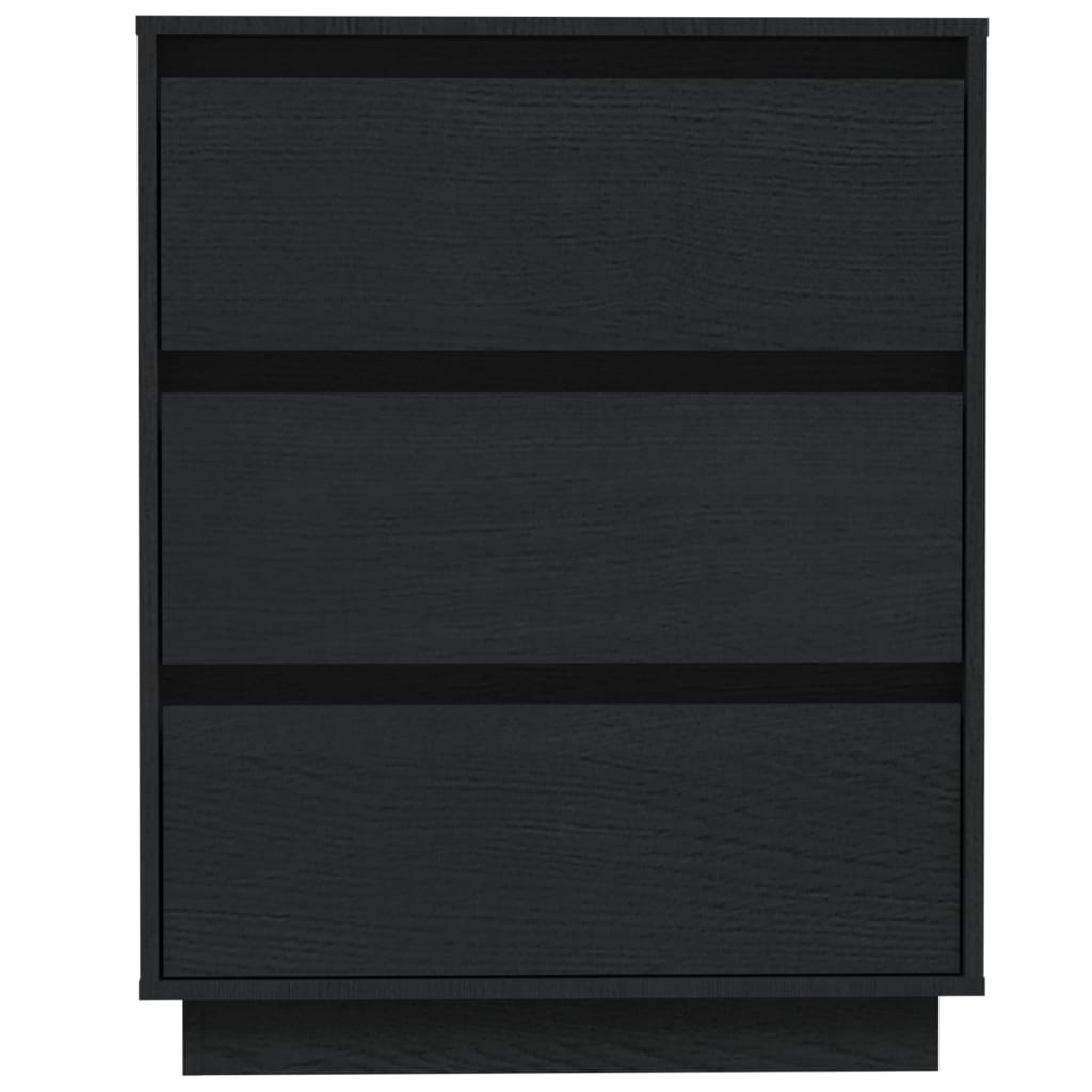 vidaXL Sideboard Black 60x34x75 cm Solid Wood Pine