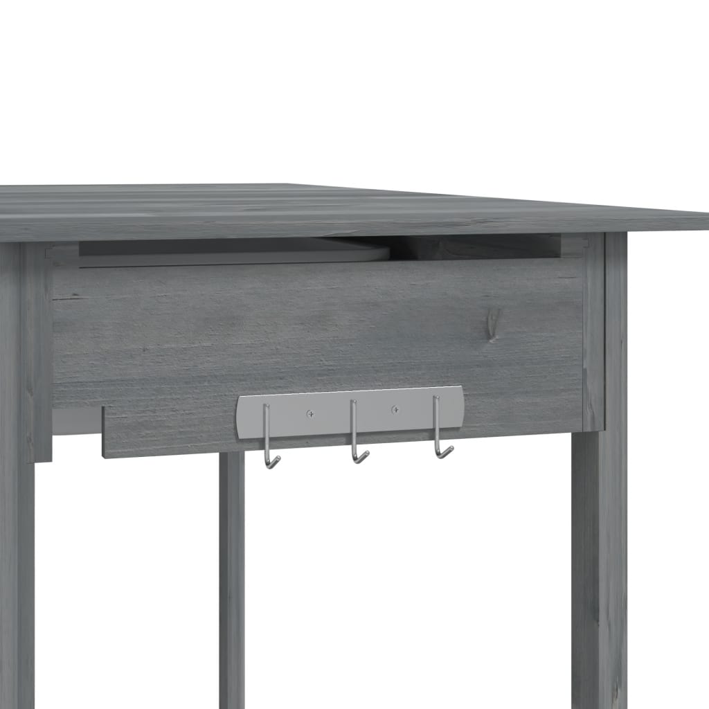 vidaXL Potting Table with Sink Grey 147.5x44x139.5 cm Solid Wood Fir
