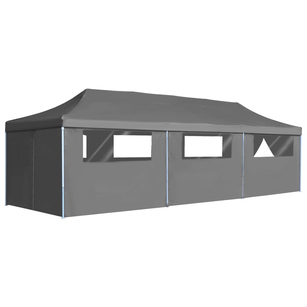 vidaXL Folding Pop-up Party Tent with 8 Sidewalls 3x9 m Anthracite