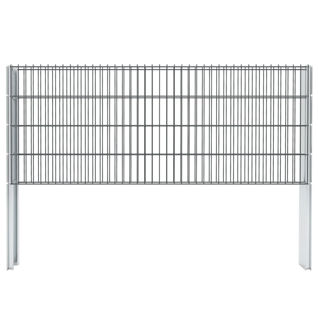 vidaXL 2D Gabion Fence Galvanised Steel 2.008x0.83 m 14 m (Total Length) Grey