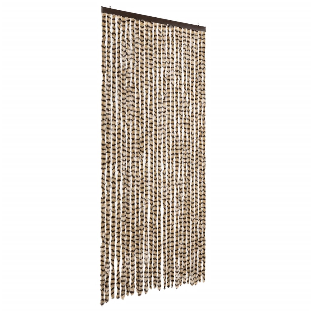 vidaXL Fly Curtain Beige and Brown 100x230 cm Chenille