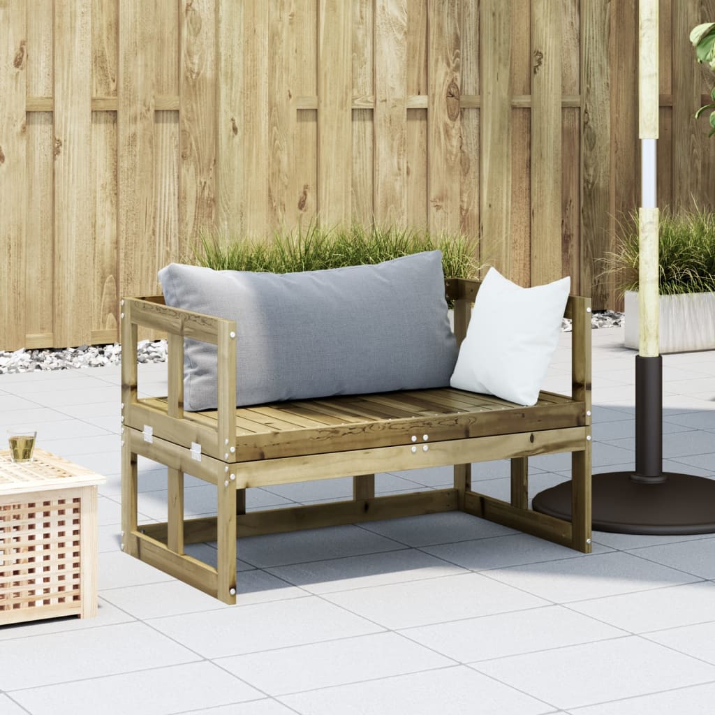 vidaXL Garden Sofa Bench Extendable Impregnated Wood Pine