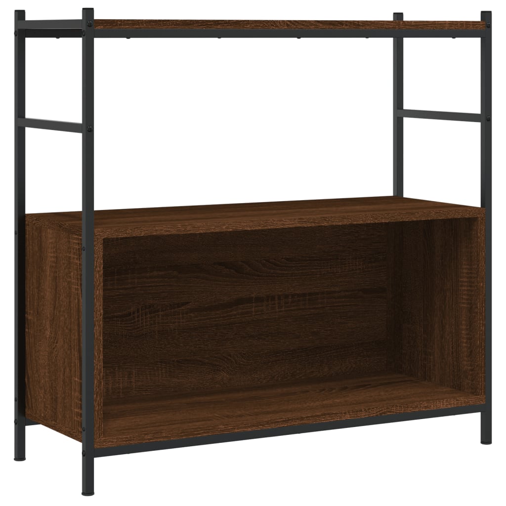 vidaXL Bookshelf Brown Oak 80x30x78.5 cm Engineered Wood and Iron