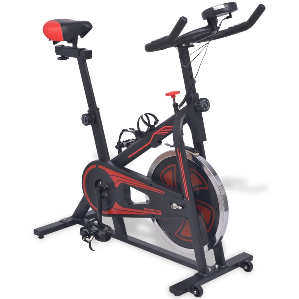 vidaXL Exercise Training Bike with Pulse Sensors Black and Red