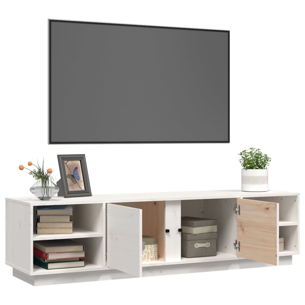 vidaXL TV Cabinet White 156x40x40 cm Solid Wood Pine