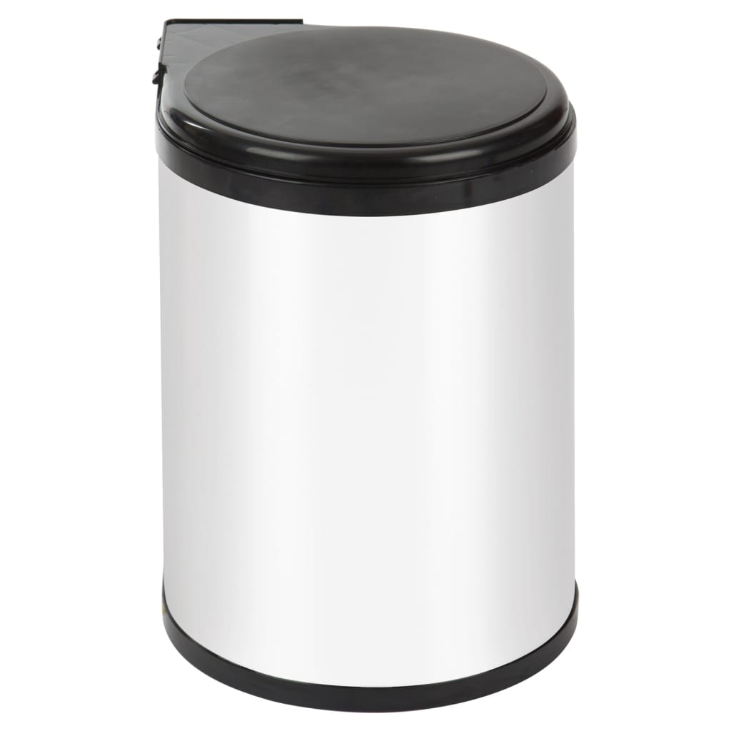 Practo Home Built-in Waste Bin 14 L White and Black