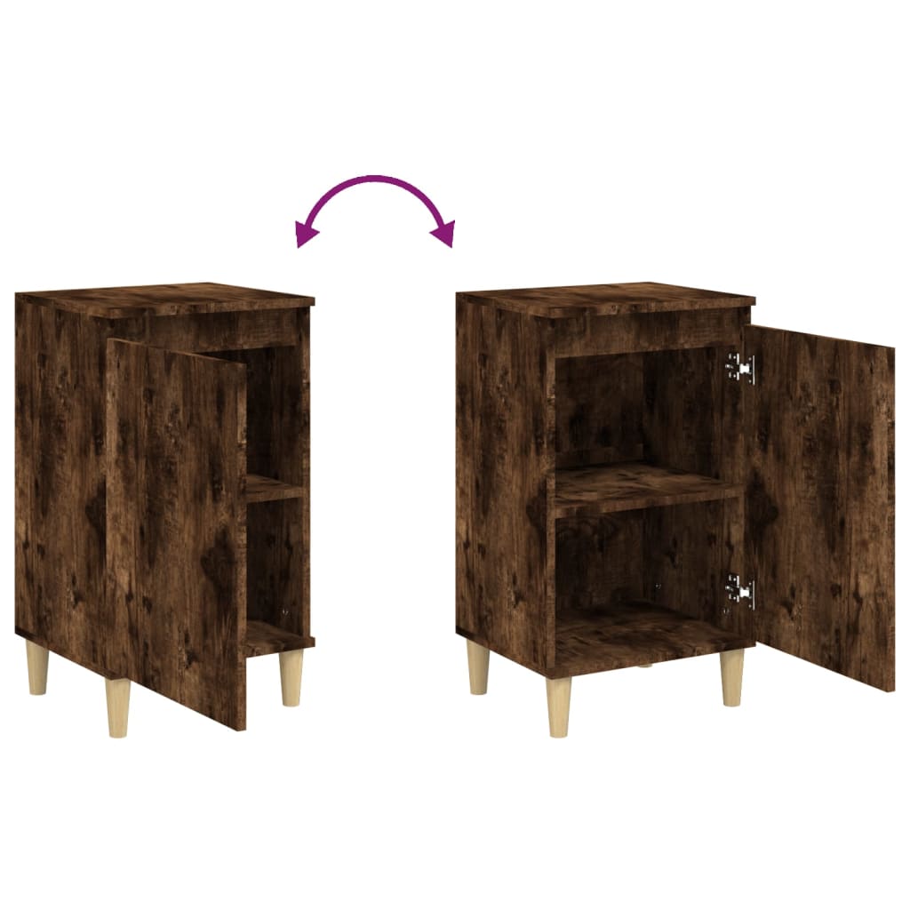 vidaXL Bedside Cabinets 2 pcs Smoked Oak 40x35x70 cm Engineered Wood