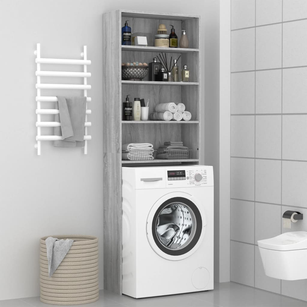 vidaXL Washing Machine Cabinet Grey Sonoma 64x24x190 cm