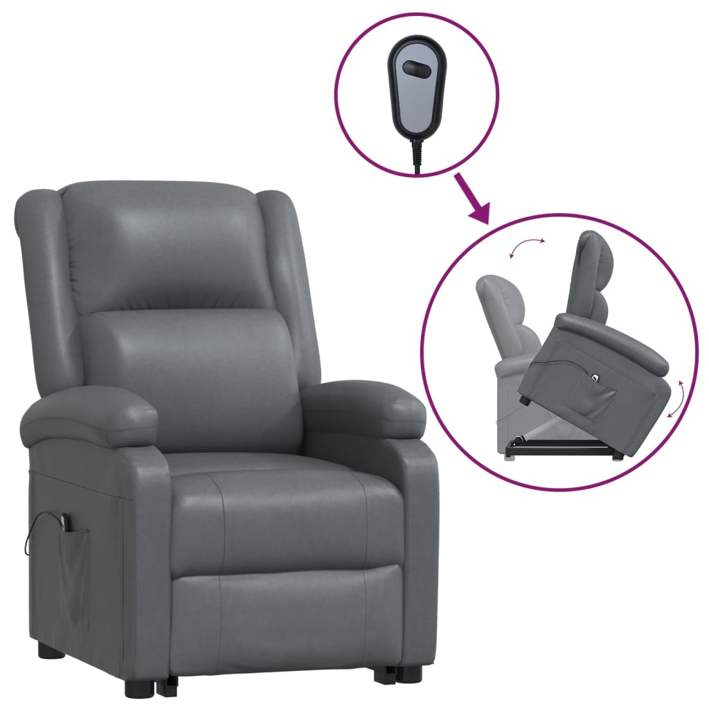 vidaXL Stand up Chair Grey Faux Leather