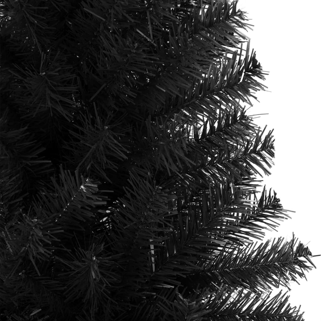 vidaXL Artificial Christmas Tree with Stand Black 180 cm PVC