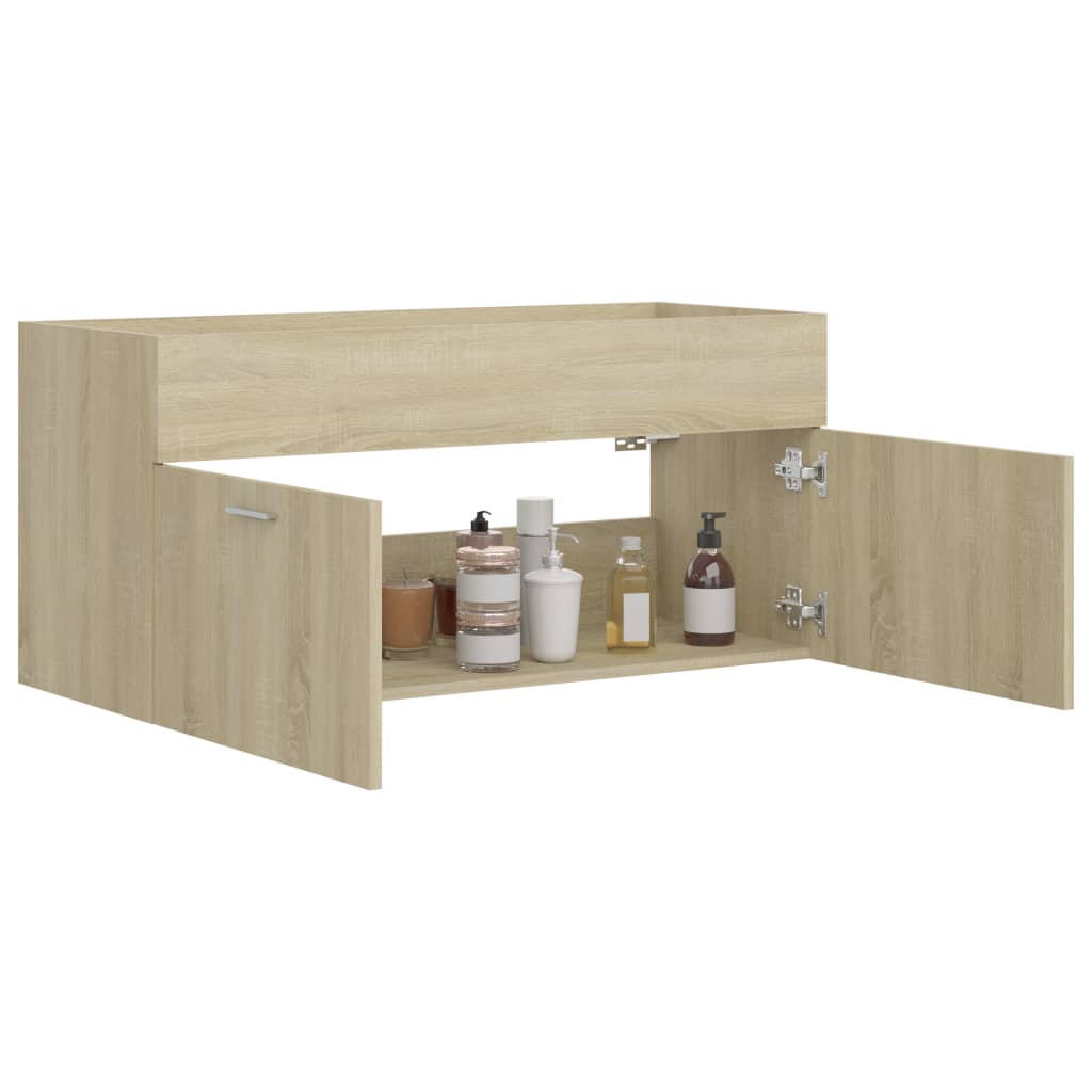 vidaXL Sink Cabinet Sonoma Oak 100x38.5x46 cm Engineered Wood