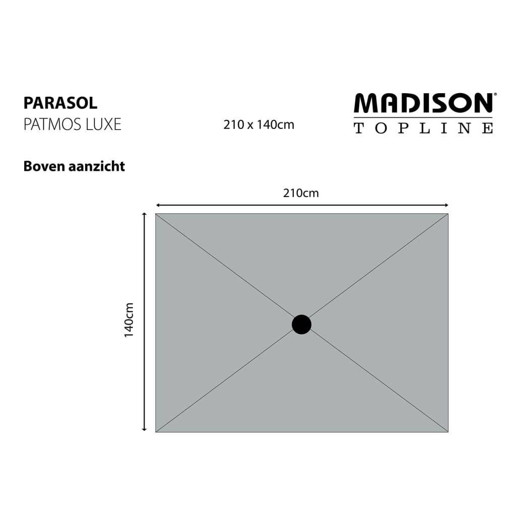 Madison Parasol Patmos Luxe Rectangle 210x140 cm Sapphire Blue