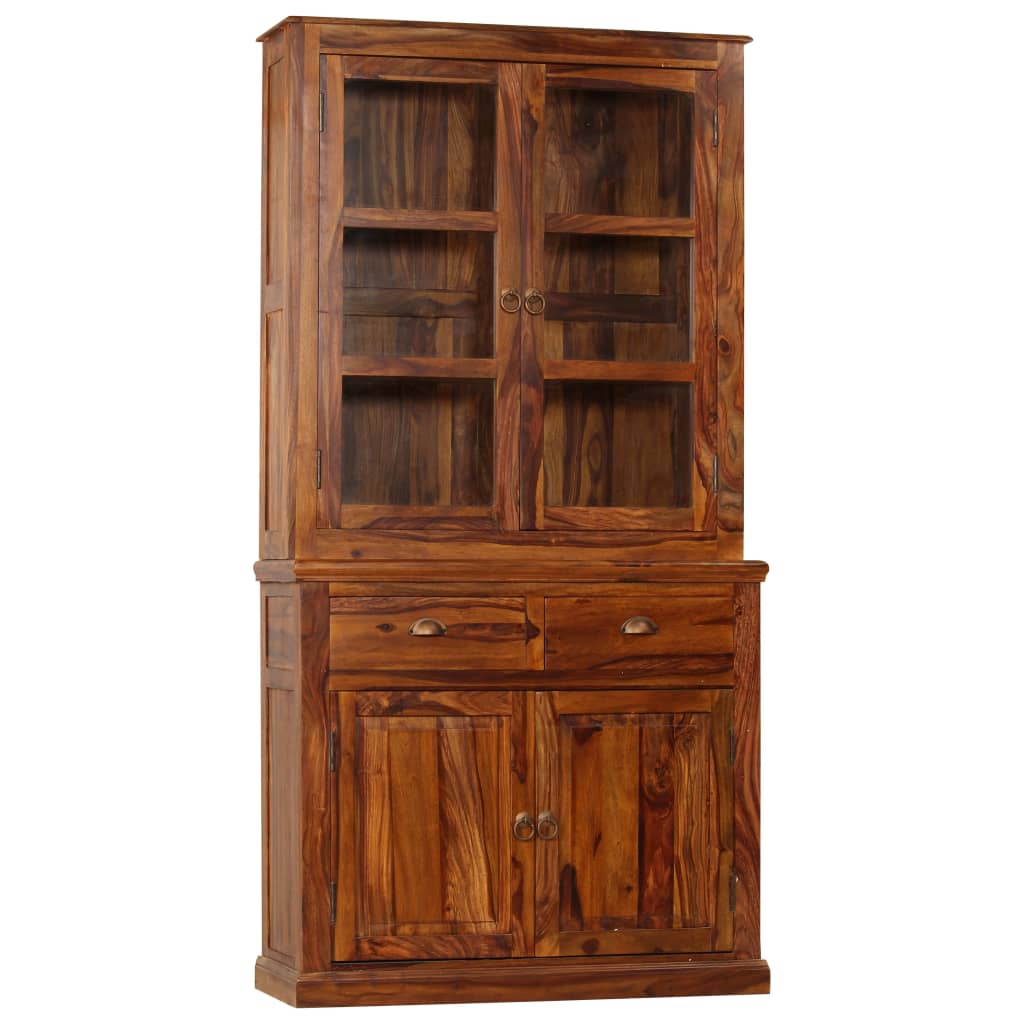 vidaXL Vitrine Cabinet Solid Sheesham Wood 100x40x200 cm