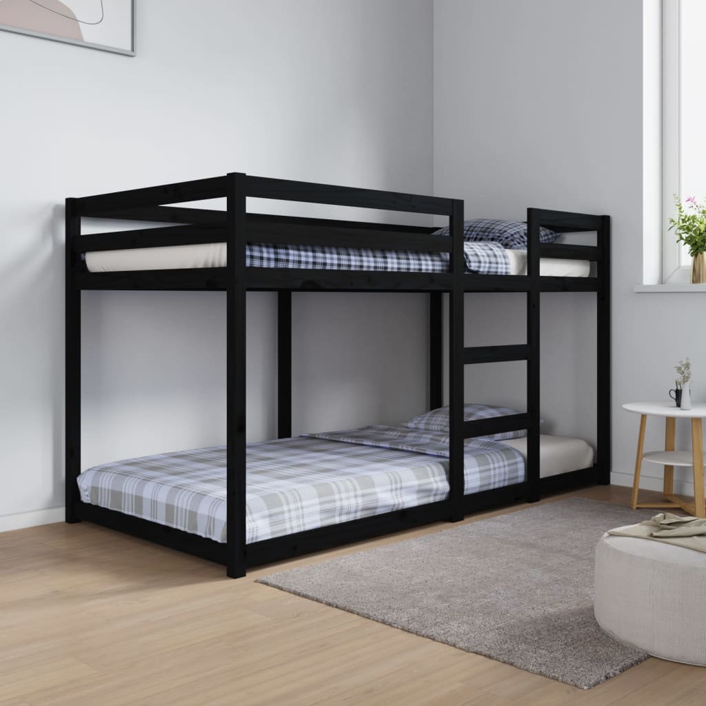 vidaXL Bunk Bed Black 90x190 cm Solid Wood Pine