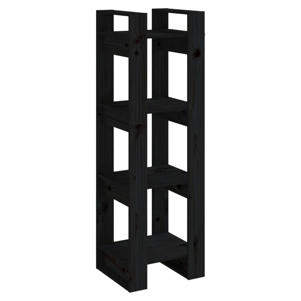 vidaXL Book Cabinet/Room Divider Black 41x35x125 cm Solid Wood Pine