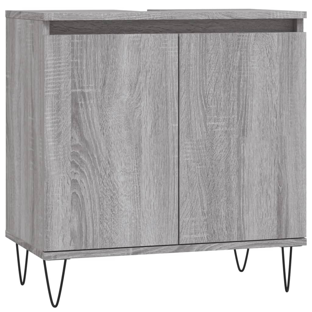 vidaXL Bathroom Cabinet Grey Sonoma 58x33x60 cm Engineered Wood