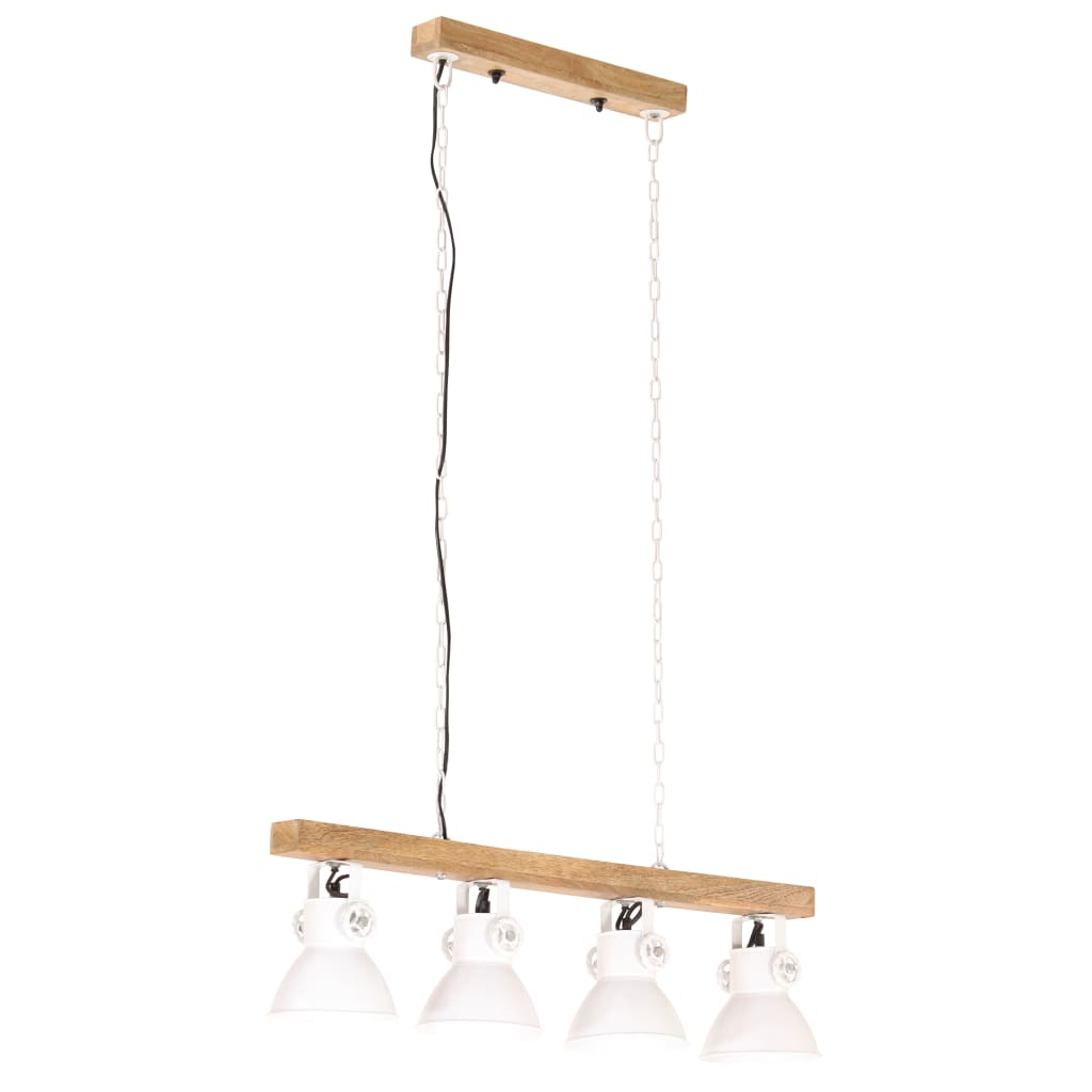 vidaXL Industrial Ceiling Lamp White E27 Mango Wood