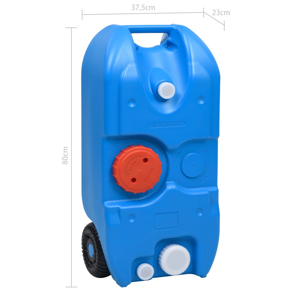 vidaXL Wheeled Water Tank for Camping 40 L Blue