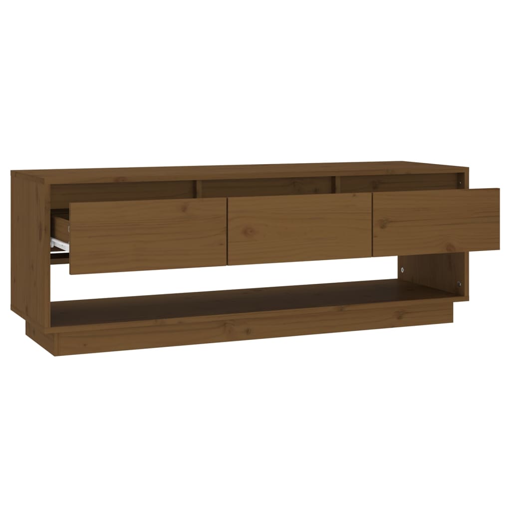 vidaXL TV Cabinet Honey Brown 110.5x34x40 cm Solid Wood Pine