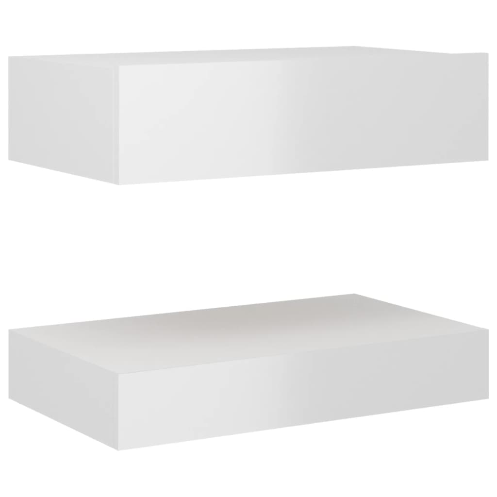 vidaXL Bedside Cabinets 2 pcs High Gloss White 60x35 cm Engineered Wood
