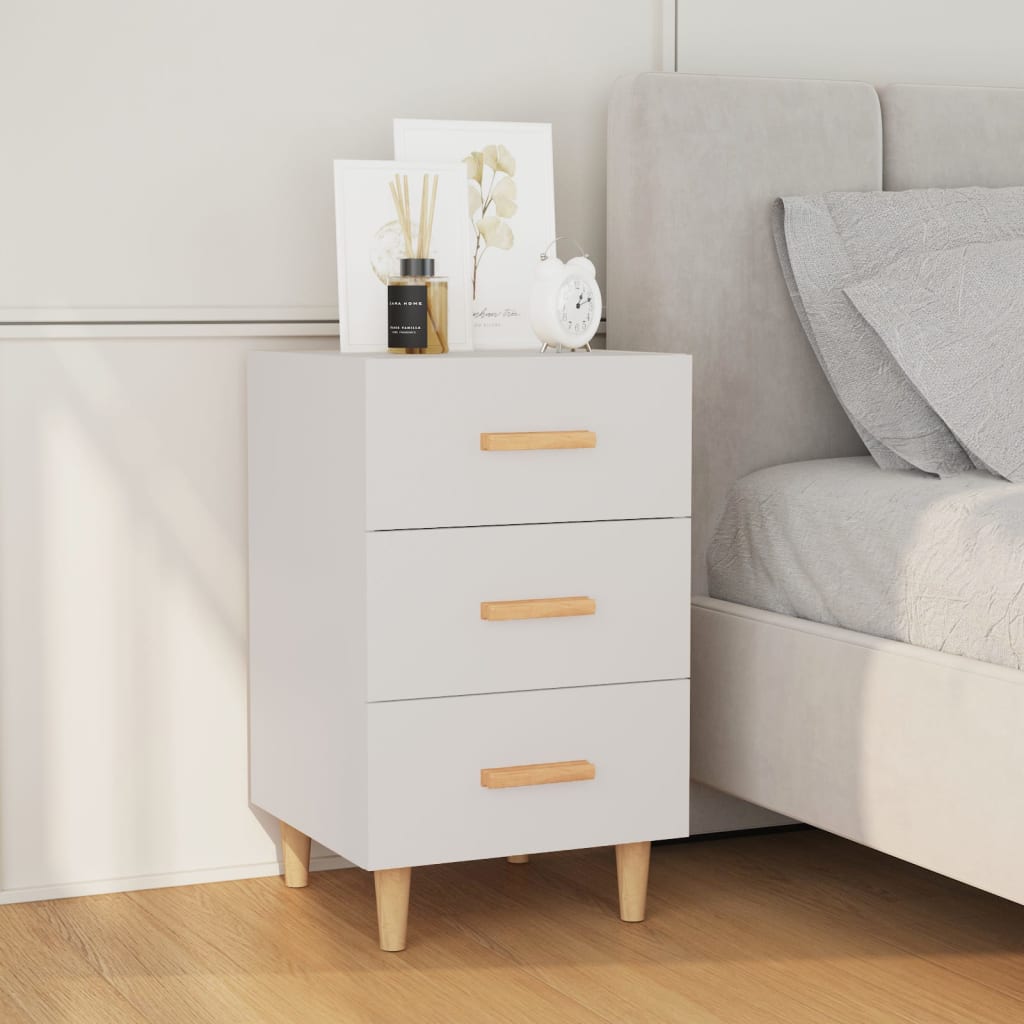 vidaXL Bedside Cabinet High Gloss White 40x40x66 cm Engineered Wood