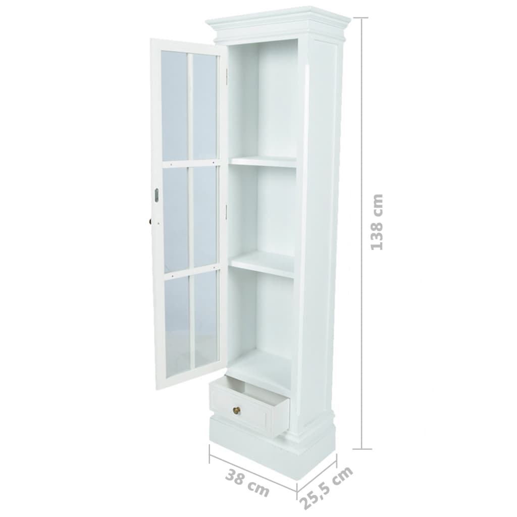 vidaXL Chic Bookcase Cabinet with 3 Shelves White Wooden