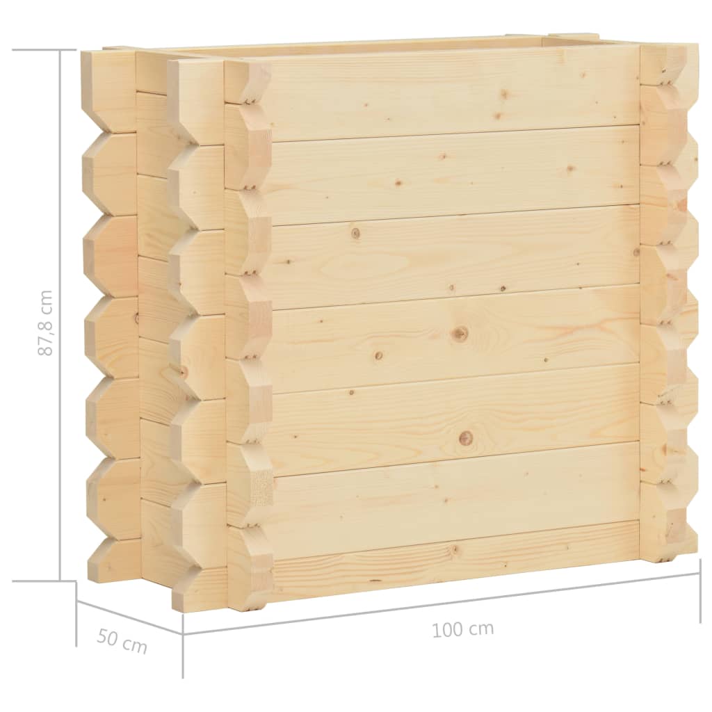 vidaXL Raised Bed 42 mm 100x50x87.8 cm Solid Spruce Wood