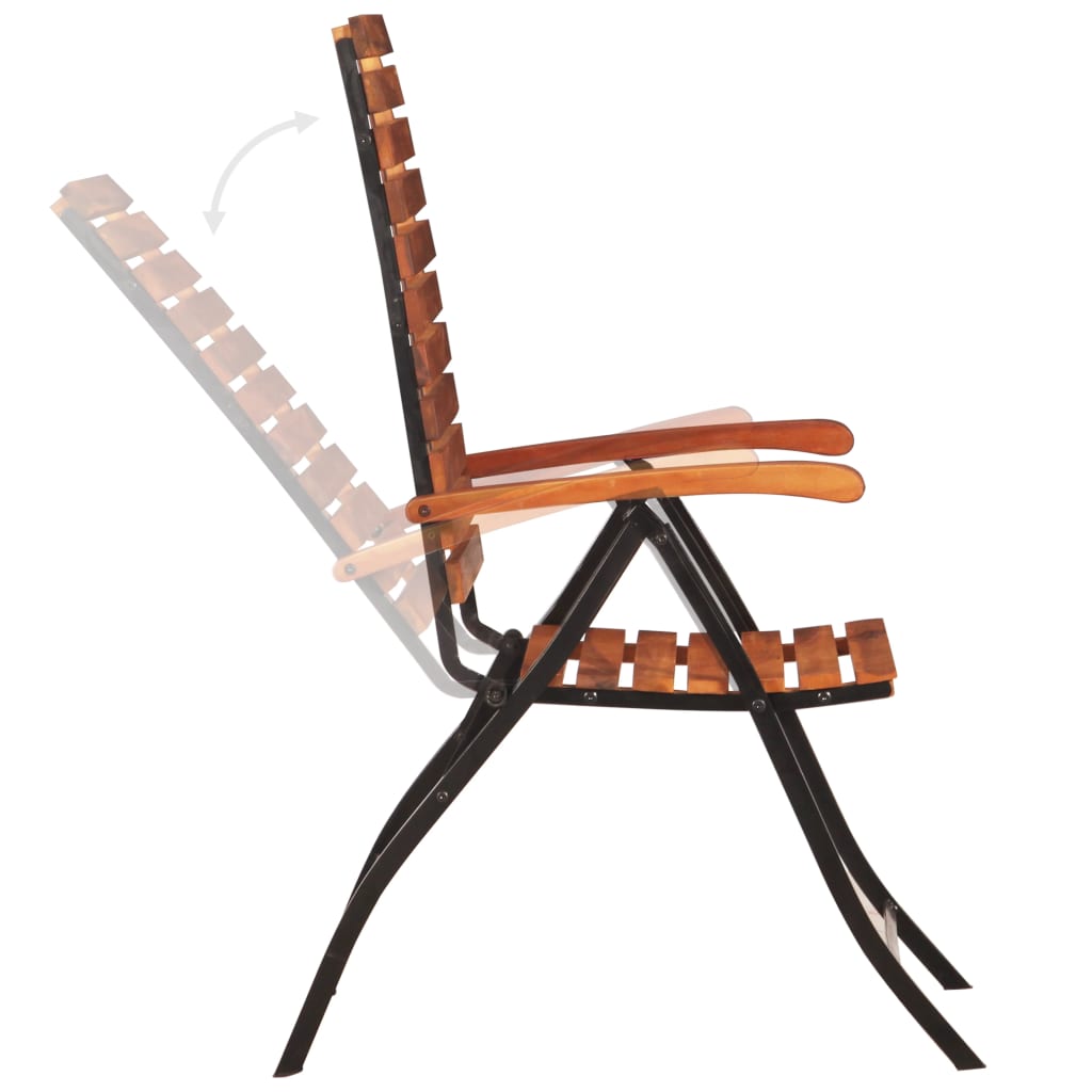 vidaXL 2 pcs Reclining Garden Chairs Solid Acacia Wood