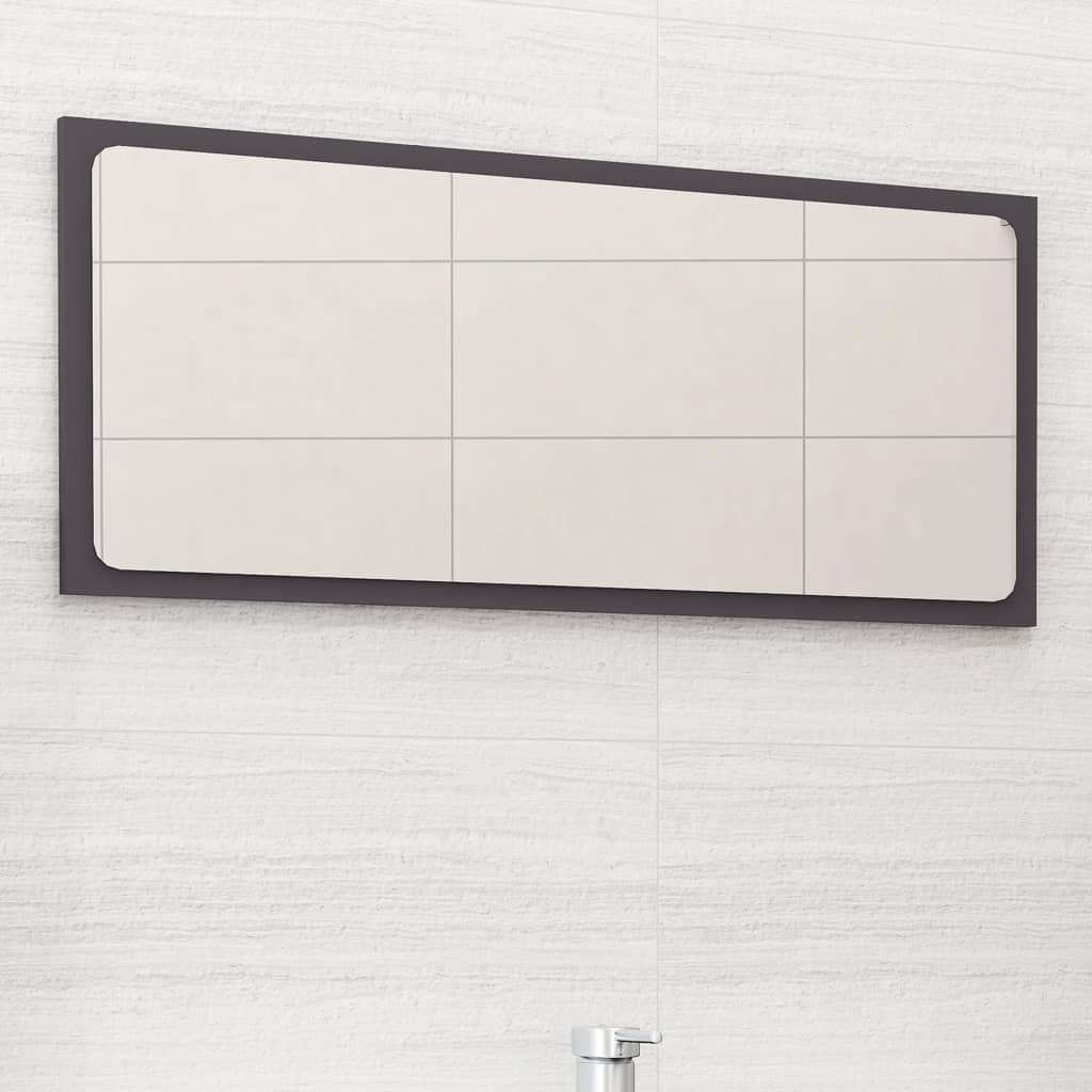 vidaXL Bathroom Mirror Grey 80x1.5x37 cm Engineered Wood