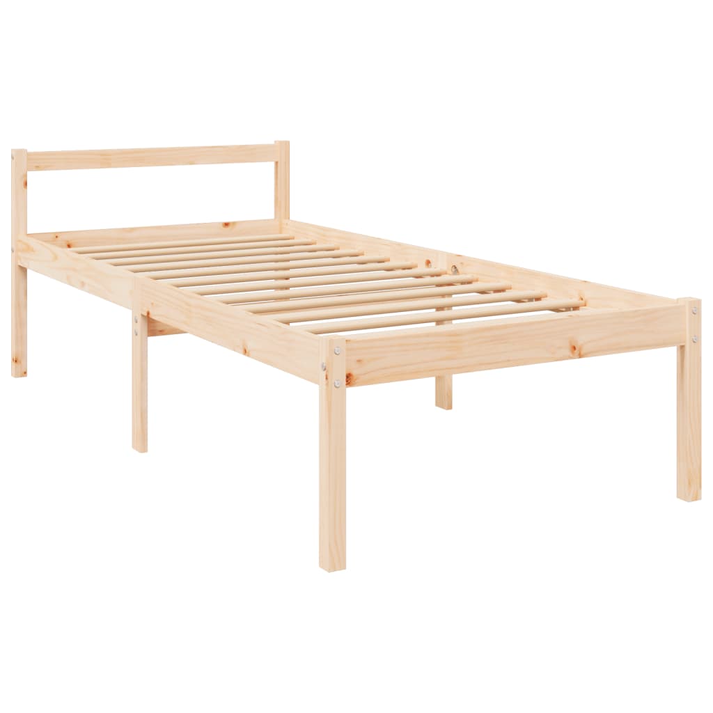 vidaXL Bed Frame 75x190 cm Small Single Solid Wood Pine