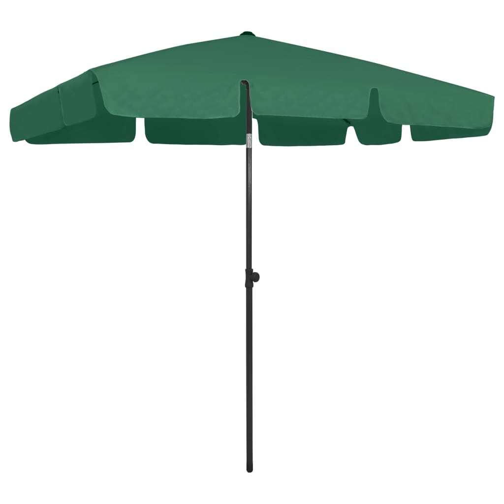 vidaXL Beach Umbrella Green 200x125 cm