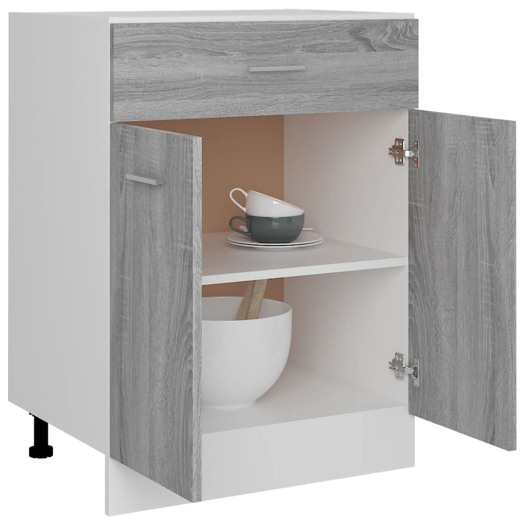 vidaXL Drawer Bottom Cabinet Grey Sonoma 60x46x81.5 cm Engineered Wood