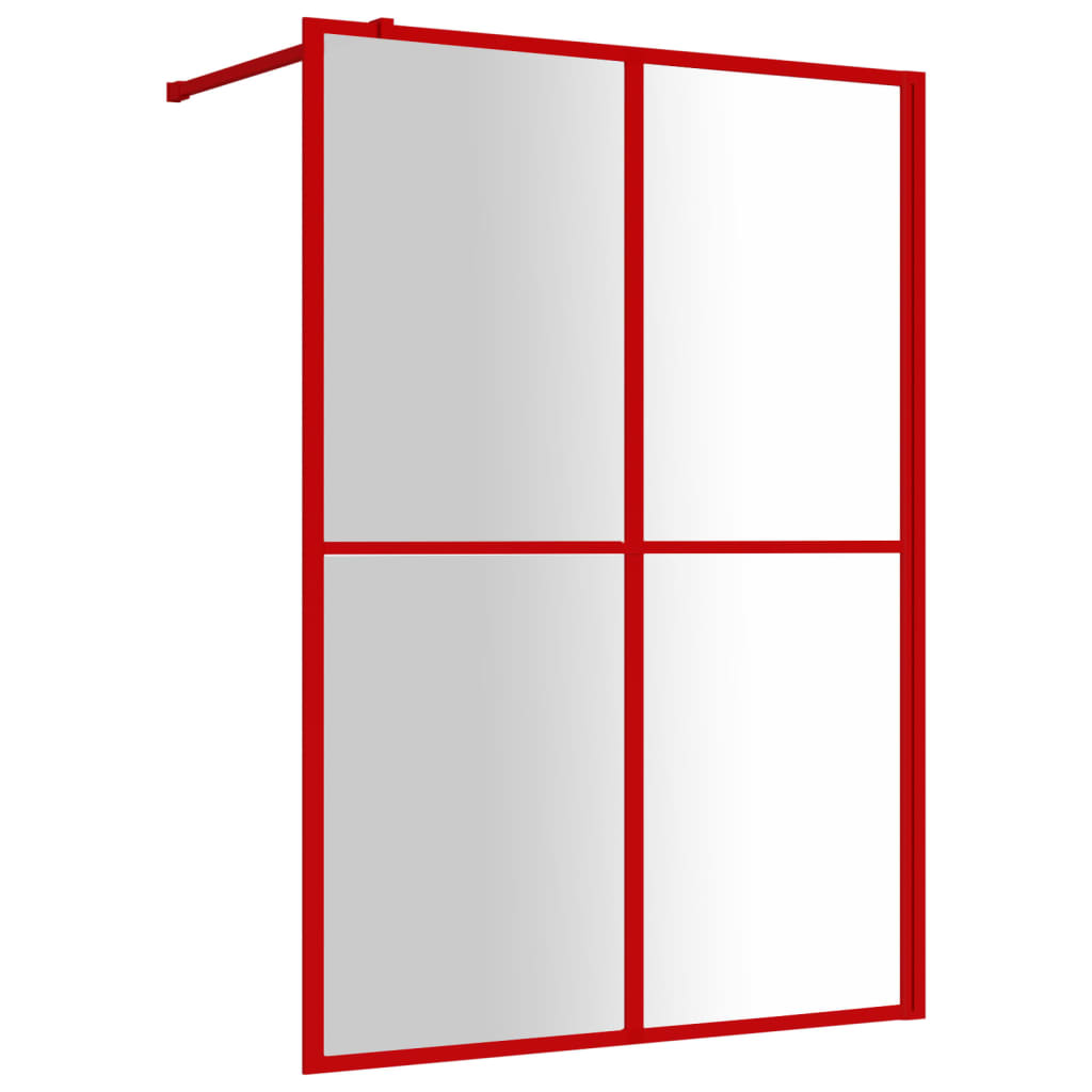 vidaXL Walk-in Shower Wall with Clear ESG Glass Red 140x195 cm