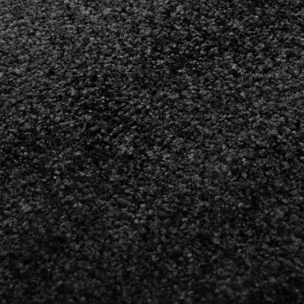 vidaXL Doormat Washable Black 90x120 cm