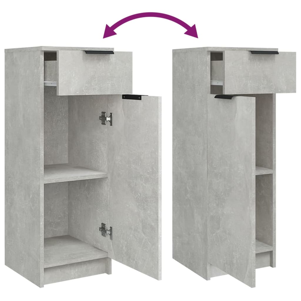 vidaXL 4 Piece Bathroom Cabinet Set Concrete Grey Engineered Wood