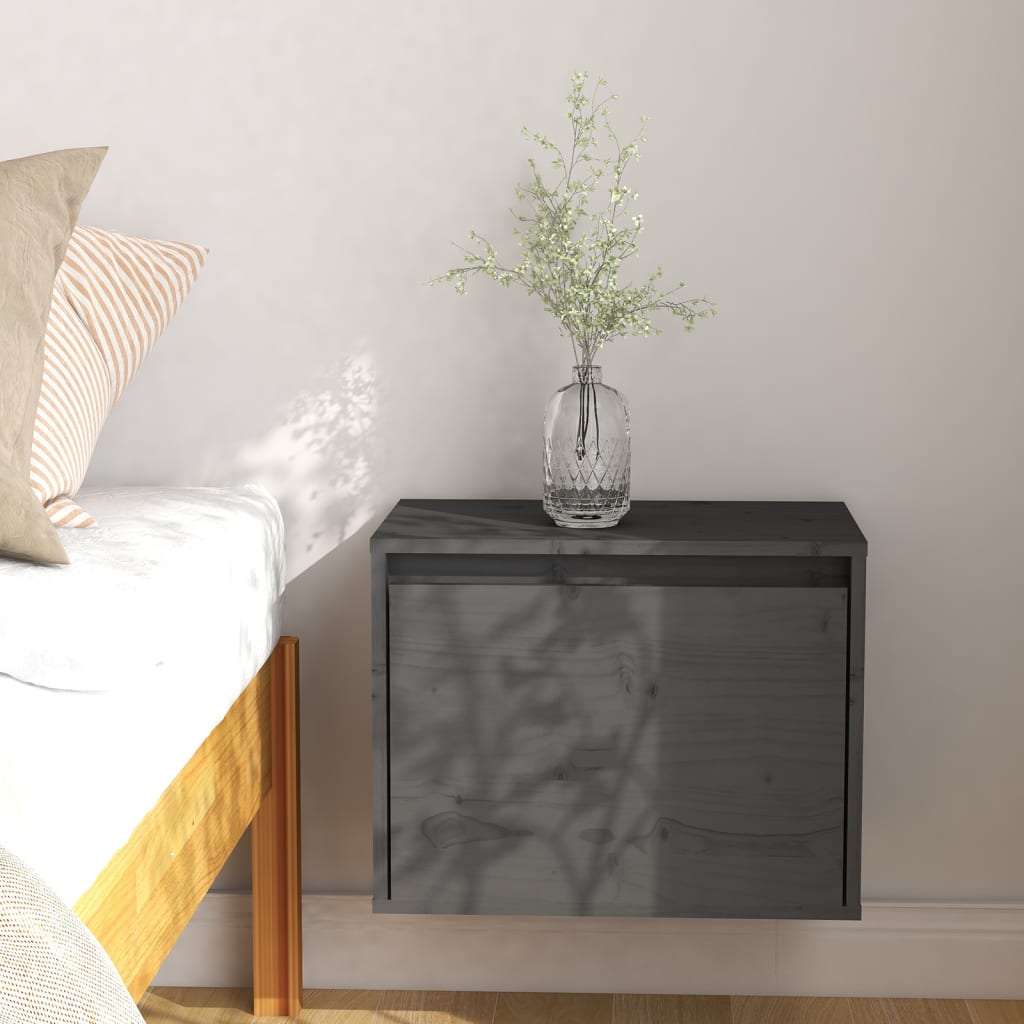 vidaXL Wall Cabinet Grey 45x30x35 cm Solid Pinewood
