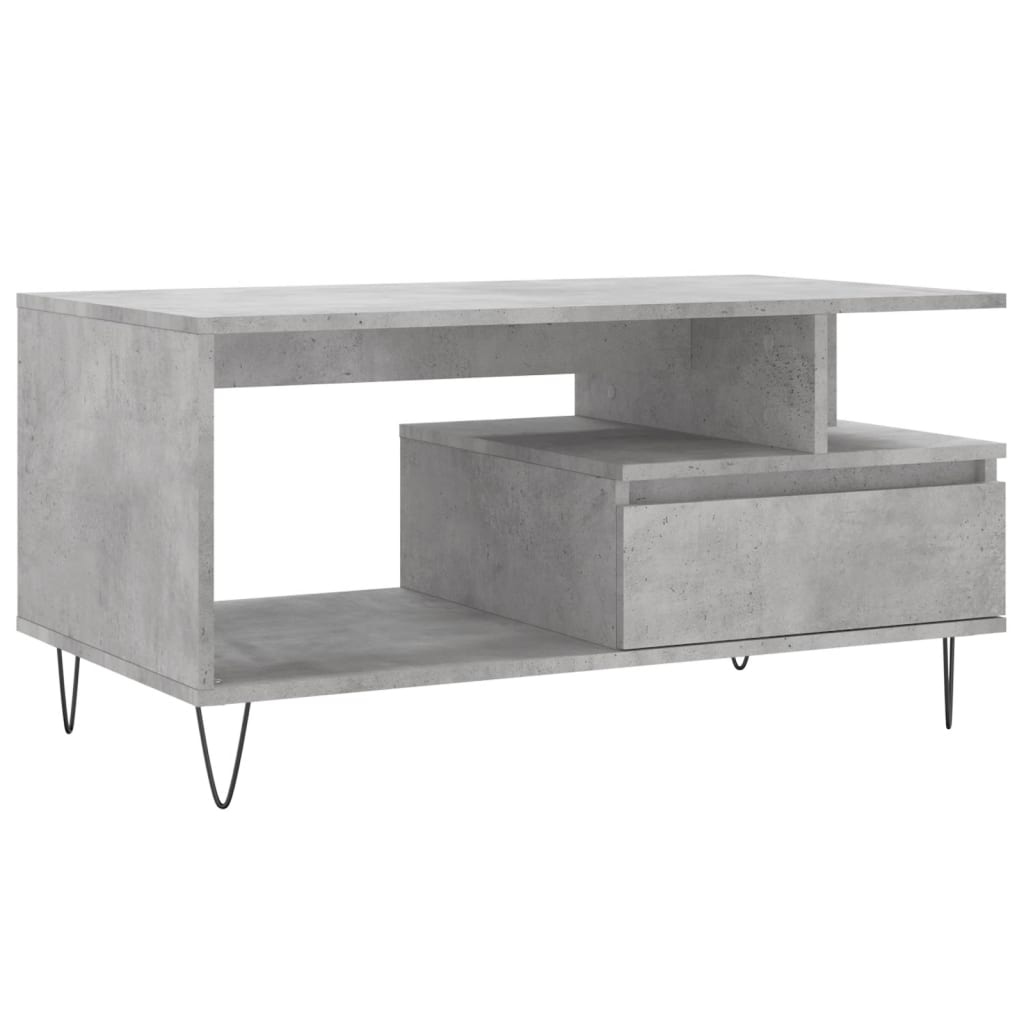 vidaXL Coffee Table Concrete Grey 90x49x45 cm Engineered Wood