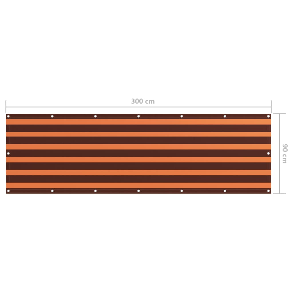 vidaXL Balcony Screen Orange and Brown 90x300 cm Oxford Fabric