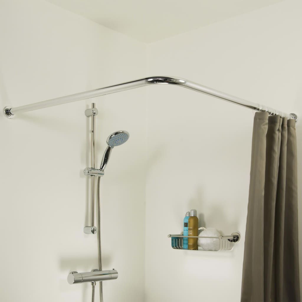 Sealskin Corner Shower Curtain Rod 90x90cm Matte Grey