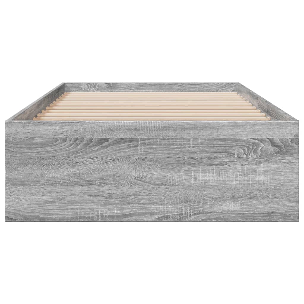 vidaXL Bed Frame with Drawers Grey Sonoma 200x200 cm Engineered Wood