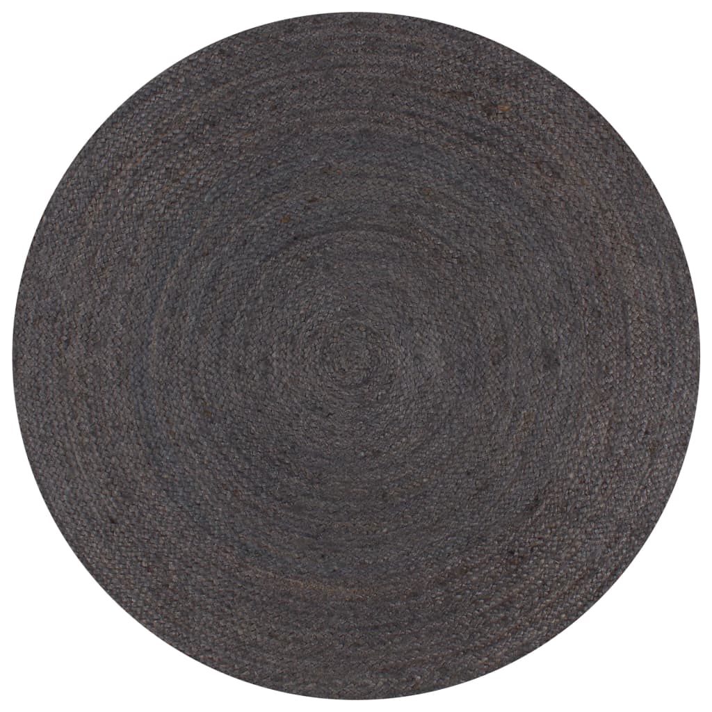 vidaXL Handmade Rug Jute Round 150 cm Dark Grey
