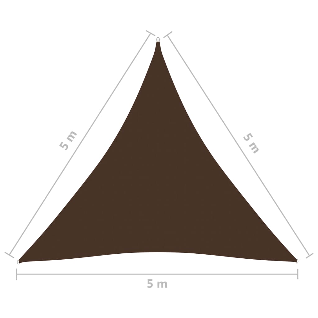 vidaXL Sunshade Sail Oxford Fabric Triangular 5x5x5 m Brown