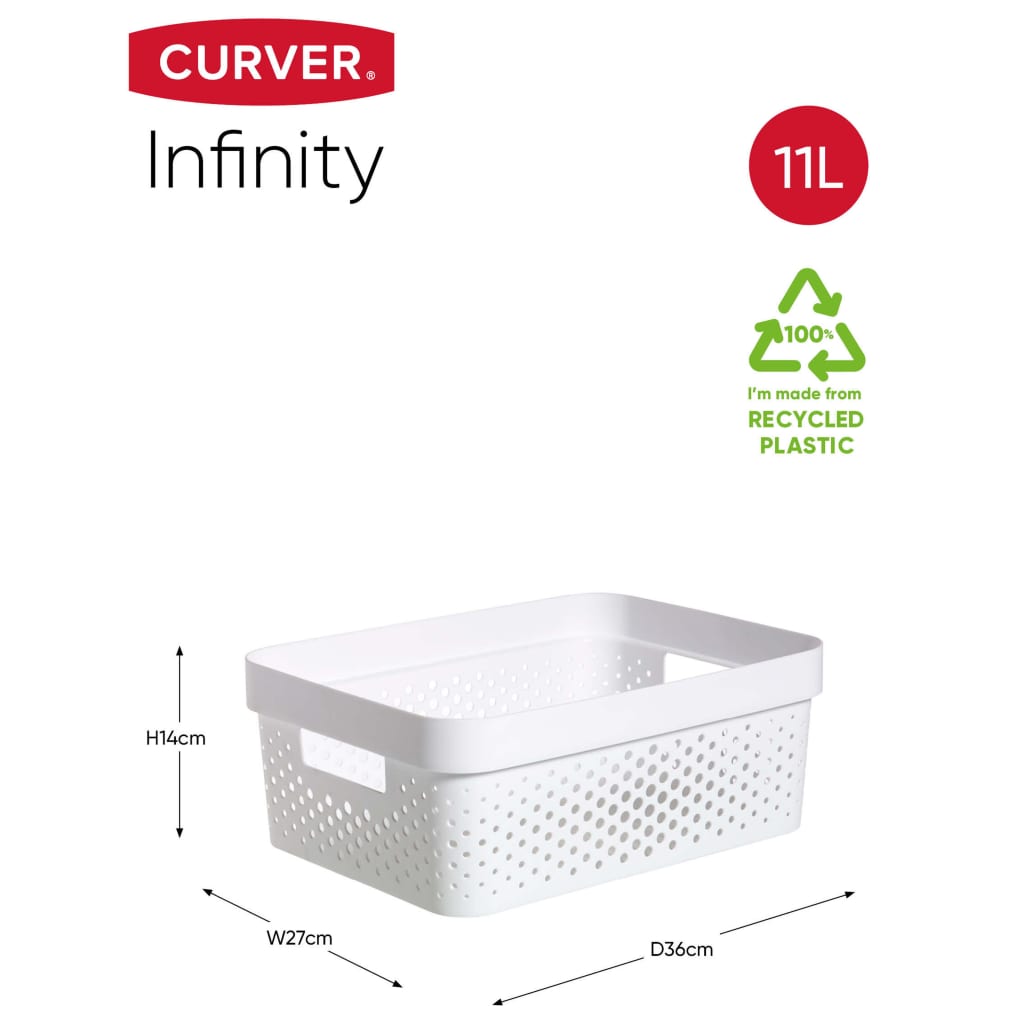Curver Infinity Storage Box Set 4 pcs with Lid 11L+17L White