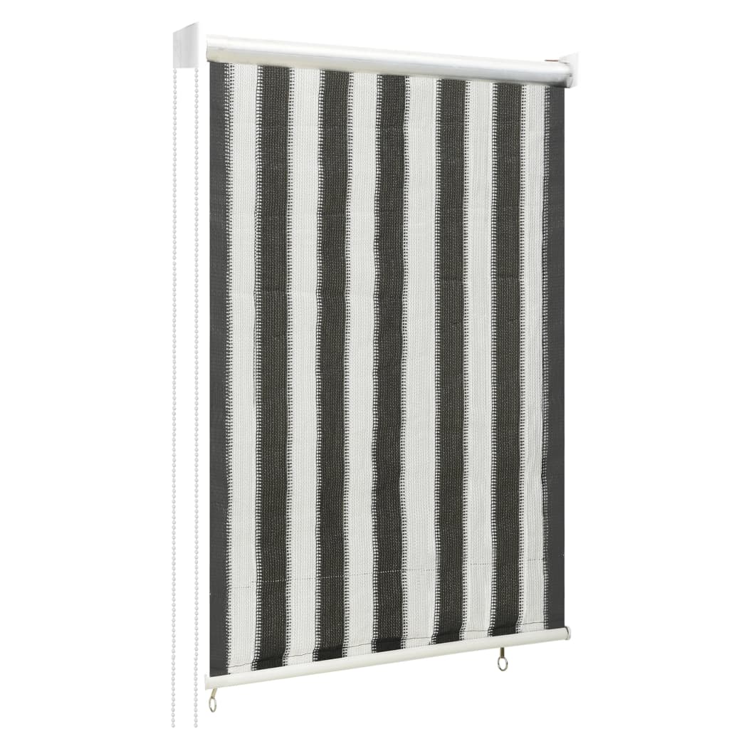 vidaXL Outdoor Roller Blind 60x140 cm Anthracite and White Stripe