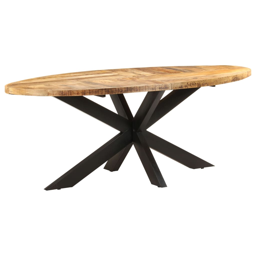 vidaXL Dining Table Oval 200x100x75 cm Rough Mango Wood