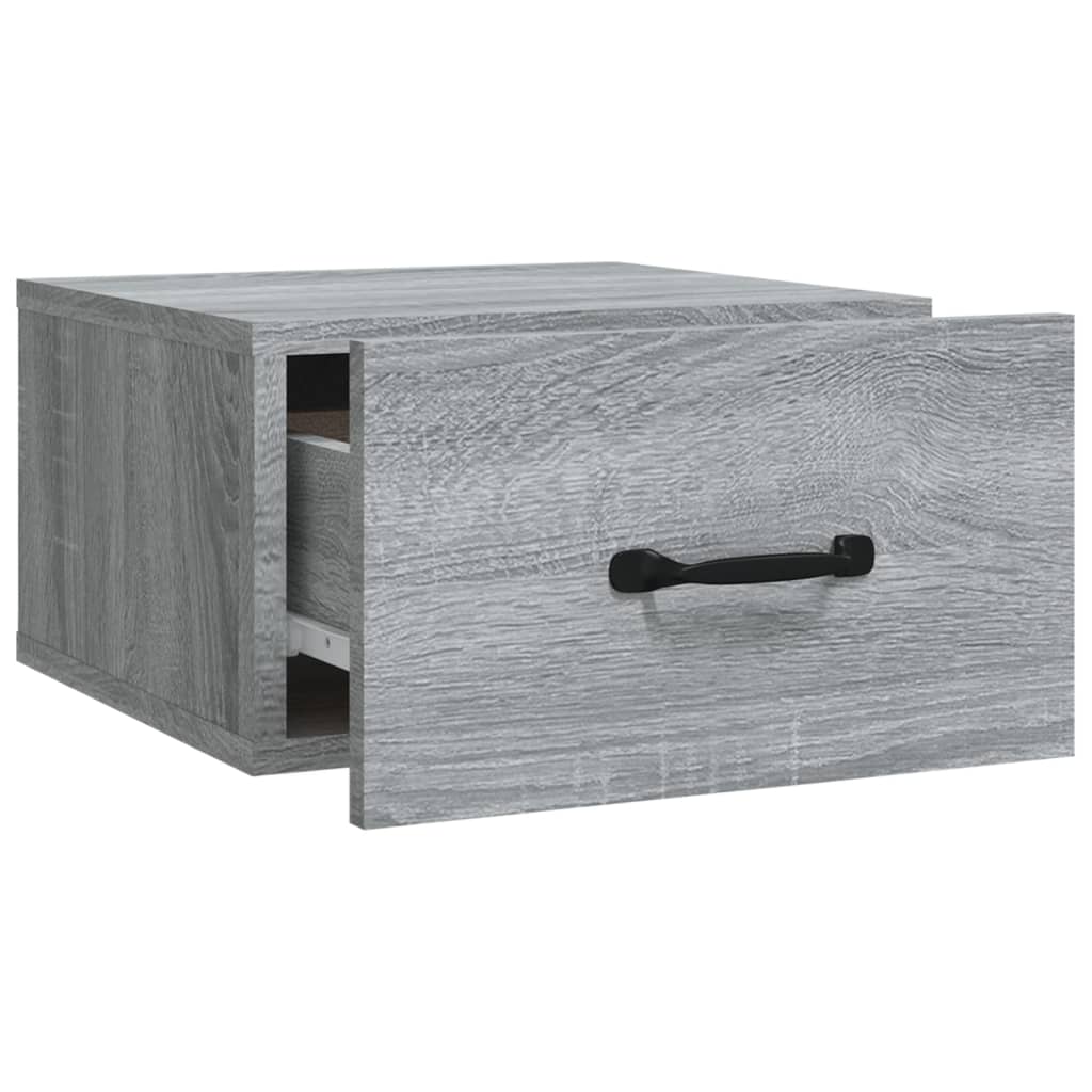 vidaXL Wall-mounted Bedside Cabinet Grey Sonoma 35x35x20 cm