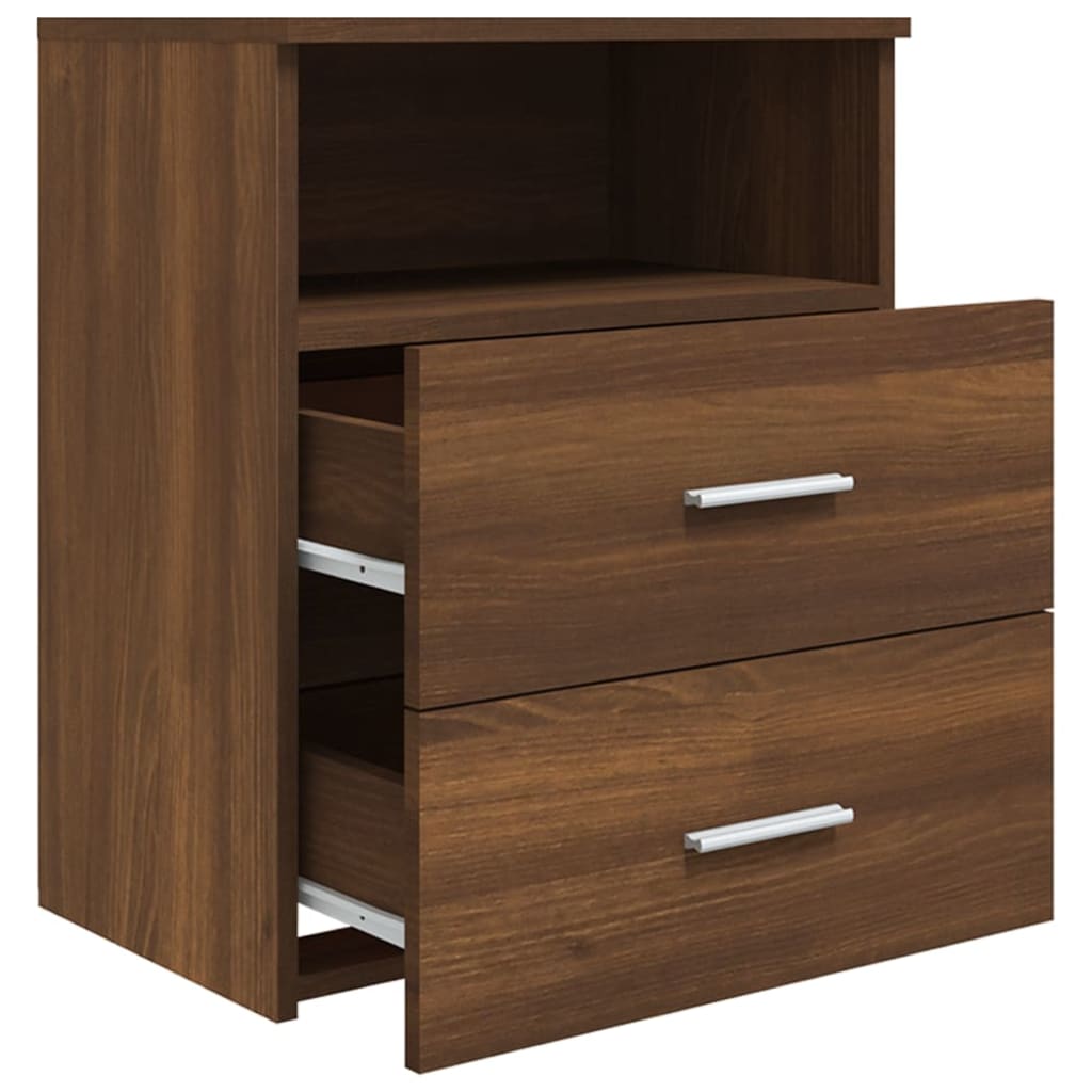 vidaXL Bed Cabinet Brown Oak 50x32x60 cm